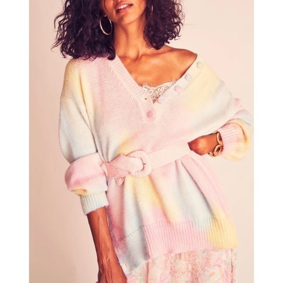 LoveShackFancy Naveen V Neck Pullover in Fairy Tale medium - Picture 2 of 14